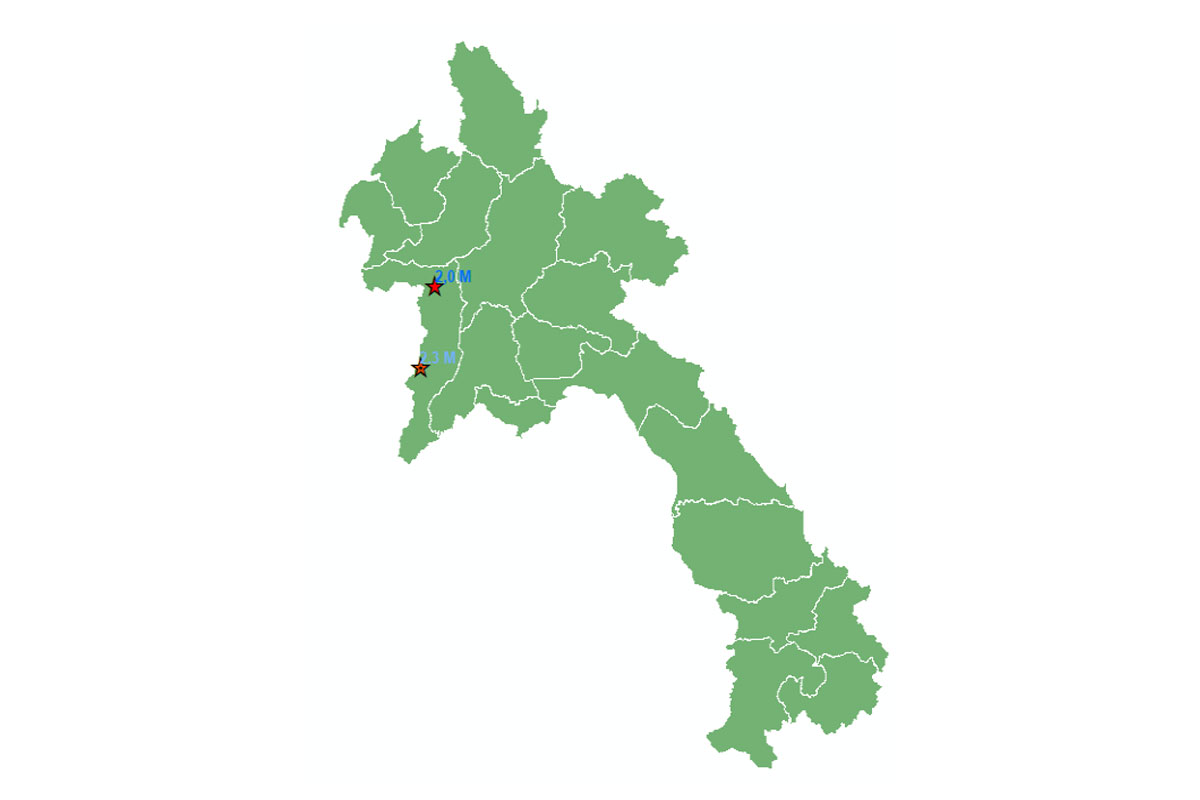 ເກີດແຜ່ນດິນໄຫວສອງຄັ້ງ ຢູ່ແຂວງໄຊຍະບູລີ