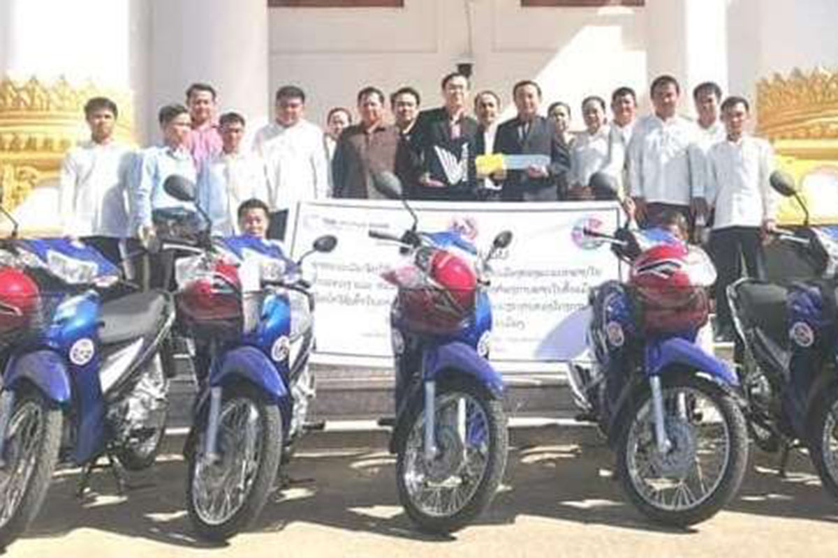 ກະຊວງພາຍໃນ ມອບລົດຈັກຮອນດ້າ ເວບ ໃຫ້ແຂວງອັດຕະປື ເພື່ອ​ນໍາໃຊ້ເຂົ້າໃນວຽກງານຄຸ້ມຄອງພົນລະເມືອງ