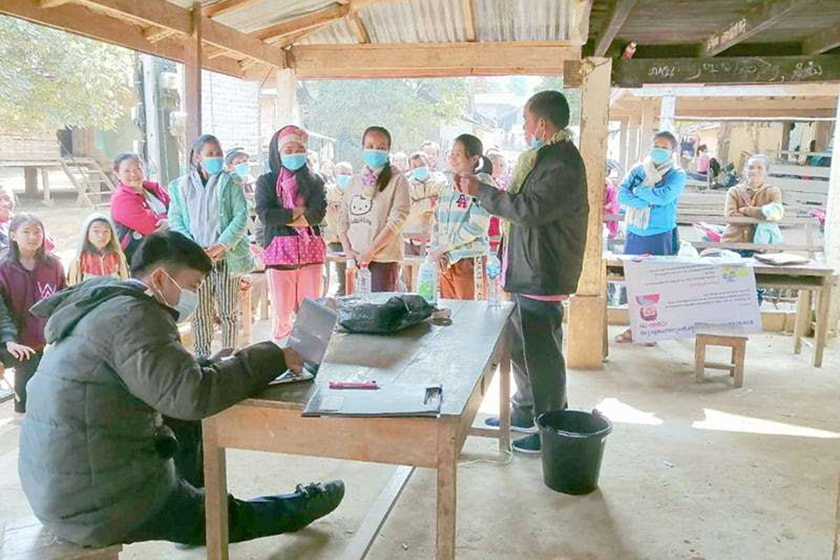 ທລຍ ເມືອງວຽງພູຄາ ເຜີຍແຜ່ວຽກງານປ້ອງກັນພະຍາດໂຄວິດ-19