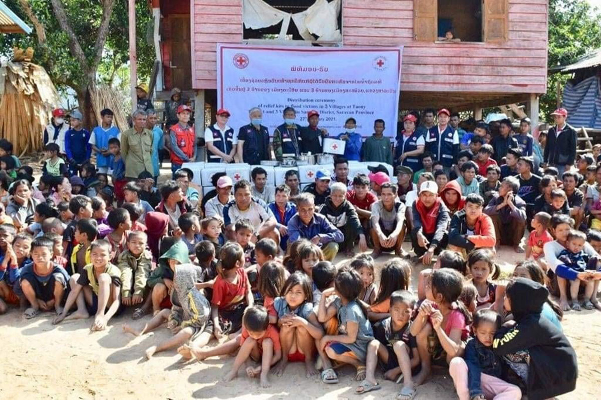 574 ຄອບຄົວ ຢູ່ແຂວງສາລະວັນທີ່ໄດ້ຮັບຜົນກະທົບຈາກໄພພິບັດນ້ຳຖ້ວມໃນປີ 2020 ໄດ້ຮັບເຄື່ອງຊ່ວຍເຫຼືອ