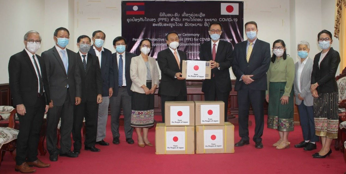 ຍີ່ປຸ່ນມອບຊຸດ PPEs ໃຫ້ລາວ ເພື່ອປ້ອງກັນພະຍາດໂຄວິດ-19
