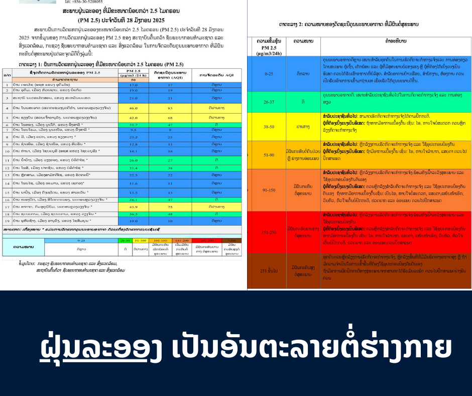ຝຸ່ນລະອອງ ເປັນອັນຕະລາຍຕໍ່ຮ່າງກາຍ