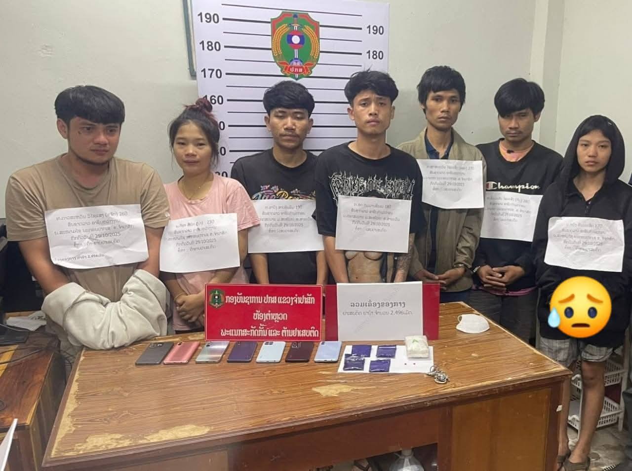 ປກສ ແຂວງຈໍາປາ ສັກ ກັກຕົວໄວລຸ້ນ 7 ຄົນ ໃນຂໍ້ຫາຮ່ວມກັນຊື້ຂາຍຢາບ້າ