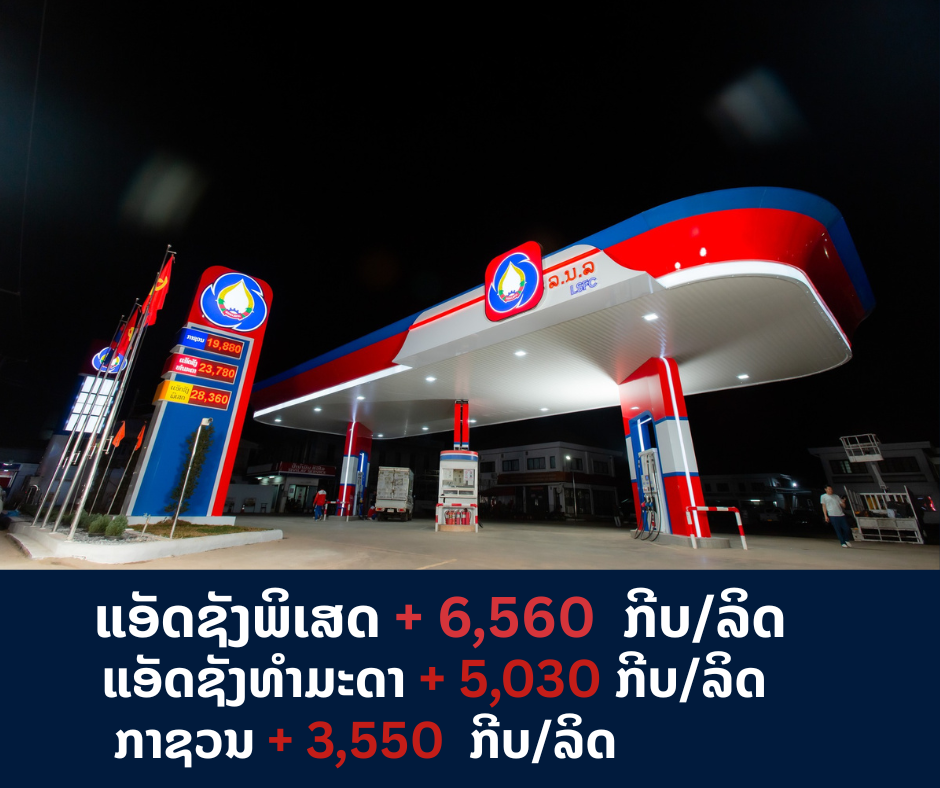 ກຊ ປັບຂຶ້ນລາຄານໍ້າມັນເຊື້ອໄຟເປັນຄັ້ງທີ 3 ຂອງເດືອນນິ້